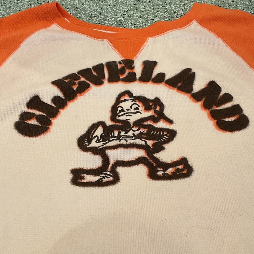 Cleveland Women's Raglan Tee - Orange and Cream 2X BROWNIE
